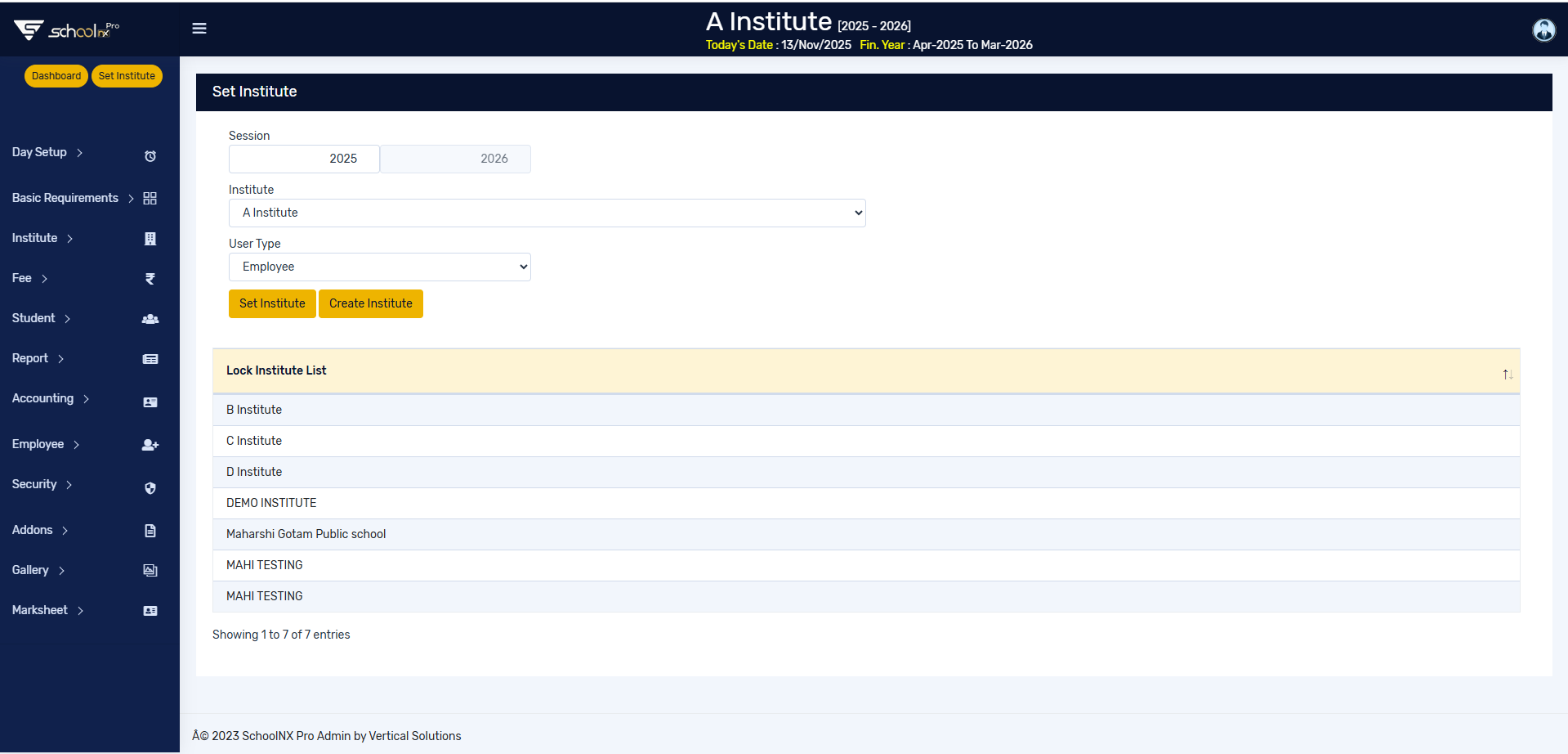 SchoolNX Pro Website multi-institute and branch management